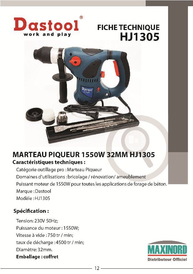 MEULEUSE DROITE 06MM 750W HJ2601 DASTOOL - DASTOOL Algérie