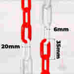 Chaîne Plastique N°06 – 25m Rouge/Blanc – Image 3