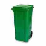 Poubelle à roulettes 90L verte – Bac à déchets extérieur robuste