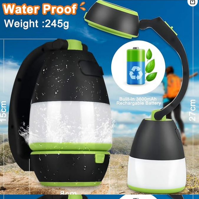 Lampe LED All in 1 Bureau & Camping, Torche 3W – Image 4