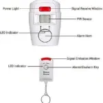 Mini alarme détecteur de mouvement avec 2 télécommandes – Sirène sans fil 105 dB, sécurité maison et bureau – Image 4
