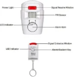 Mini alarme détecteur de mouvement avec 2 télécommandes – Sirène sans fil 105 dB, sécurité maison et bureau – Image 4