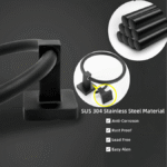 Porte-Serviette Rond Aluminium Noir 8415N – Minimalisme & Élégance Moderne – Image 2