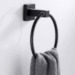 Porte-Serviette Rond Aluminium Noir 8415N – Minimalisme & Élégance Moderne