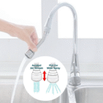 Brise-jet chrome flexible 2 jets aérateur robinet – Image 2