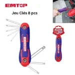 Jeu Clés Allen 2-8mm EMTOP Hexagonales Pro