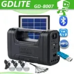 Bloc Secours 3 Lampes bluetooth et usb avec panneau Solaire GD-8007