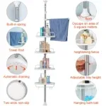 Étagère de Coin Salle de Bain Télescopique 320 cm PROHOUSE LYNA 4 niveaux – Image 2