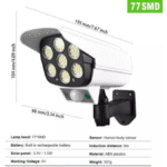 Projecteur LED avec detecteur de mouvement et panneau Solaire KL-2178T Sécurité Extérieure – Image 3