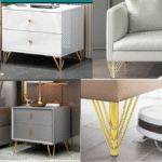 Pied de Table Doré 23 cm 0978-23 Design Élégant
