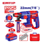 perforateur a - PERFORATEUR  A BATTERIE 20V 22MM ELRH202081  EMTOP - SOGEDIM Market