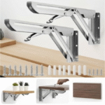 Equerre Pliable 14" Démontable à Bouton Blanc LUX