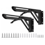 Equerre Pliable 10" Démontable à Bouton Noir LUX