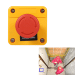 Boîte avec Bouton Arrêt d'Urgence Électrique Sécurisé