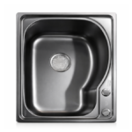 EVIER CUISINE 1 BAC INOX NOIR 58X42 AVEC SIPHON - Image 1 - SOGEDIM Market