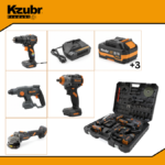 kit perforateur - KIT PERFORATEUR VISSEUSE BOULONNEUSE TRONCONNEUSE 4N1 ET 3 BATTERIE K12005 KZUBR - SOGEDIM Market