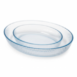 plat au - PLAT AU FOUR OVAL EN VERRE 2PCS BYS - SOGEDIM Market