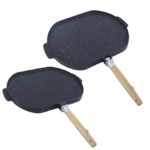 poele double - POELE DOUBLE FACE 33CM BYS KITCHEN - SOGEDIM Market