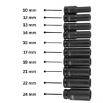 JEUX DOUILLE LONG 1/2' 10PCS NOIR YAD1225 HONESTPRO - Image 1 - SOGEDIM Market