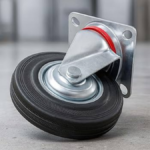 ROUE PIVOTANTE PLAQUE 160 NOIRE