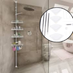ETAGERE DE COIN SALLE DE BAIN TELECOPIQUE 4ETA SP PLAST – Image 2