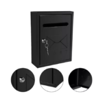 BOITE A LETTRE METAL NOIR CARRE JUNLANG – Image 2