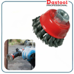 BROSSE METALLIQUE NOIR TORSADE 3" 75MM BOMBE DAMILUX/DASTOOL