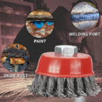 BROSSE METALLIQUE NOIR TORSADE 3" 75MM BOMBE DAMILUX/DASTOOL – Image 3