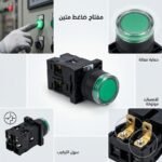 BOUTON POUSSOIRE VERT AVEC VOIYANT CHNT