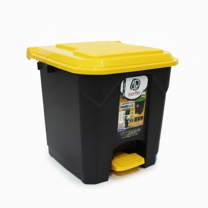 poubelle a - POUBELLE A PEDALE 40L NOIR/JAUNE AZIZA PLAST - SOGEDIM Market Algérie