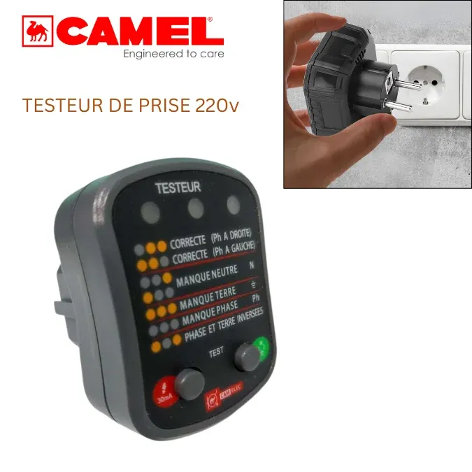 testeur de - TESTEUR DE PRISE DE COURANT 220V CAMELEC - SOGEDIM Market